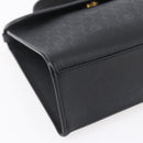 Christian Dior Honeycomb Canvas Hand Bag PVC Black Gold Auth 150746-11