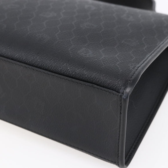 Christian Dior Honeycomb Canvas Hand Bag PVC Black Gold Auth 150746