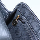 Christian Dior Honeycomb Canvas Hand Bag PVC Black Gold Auth 150746-16