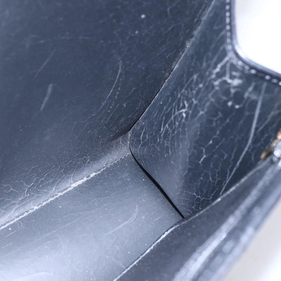 Christian Dior Honeycomb Canvas Hand Bag PVC Black Gold Auth 150746