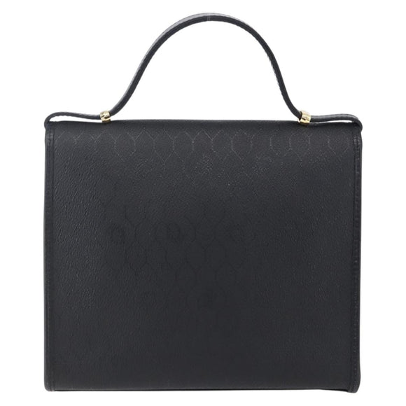 Christian Dior Honeycomb Canvas Hand Bag PVC Black Gold Auth 150746