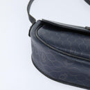 Christian Dior Honeycomb Canvas Shoulder Bag PVC Navy gold Auth 150747-10