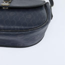 Christian Dior Honeycomb Canvas Shoulder Bag PVC Navy gold Auth 150747-11