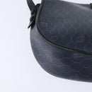 Christian Dior Honeycomb Canvas Shoulder Bag PVC Navy gold Auth 150747-12