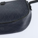 Christian Dior Honeycomb Canvas Shoulder Bag PVC Navy gold Auth 150747-13