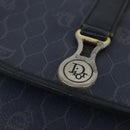 Christian Dior Honeycomb Canvas Shoulder Bag PVC Navy gold Auth 150747-14