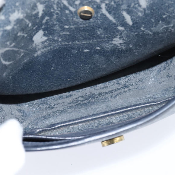 Christian Dior Honeycomb Canvas Shoulder Bag PVC Navy gold Auth 150747