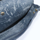 Christian Dior Honeycomb Canvas Shoulder Bag PVC Navy gold Auth 150747-18