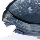 Christian Dior Honeycomb Canvas Shoulder Bag PVC Navy gold Auth 150747-19