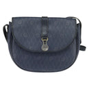 Christian Dior Honeycomb Canvas Shoulder Bag PVC Navy gold Auth 150747-2