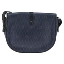 Christian Dior Honeycomb Canvas Shoulder Bag PVC Navy gold Auth 150747-3