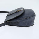 Christian Dior Honeycomb Canvas Shoulder Bag PVC Navy gold Auth 150747-4