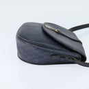 Christian Dior Honeycomb Canvas Shoulder Bag PVC Navy gold Auth 150747-5