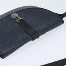Christian Dior Honeycomb Canvas Shoulder Bag PVC Navy gold Auth 150747-6
