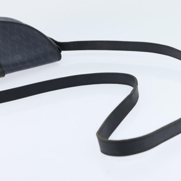 Christian Dior Honeycomb Canvas Shoulder Bag PVC Navy gold Auth 150747