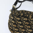 Christian Dior Trotter Canvas Shoulder Bag Navy Gold Auth 150748-10