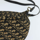 Christian Dior Trotter Canvas Shoulder Bag Navy Gold Auth 150748-11