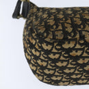 Christian Dior Trotter Canvas Shoulder Bag Navy Gold Auth 150748-12