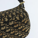 Christian Dior Trotter Canvas Shoulder Bag Navy Gold Auth 150748-13
