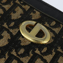 Christian Dior Trotter Canvas Shoulder Bag Navy Gold Auth 150748-14