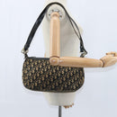 Christian Dior Trotter Canvas Shoulder Bag Navy Gold Auth 150748-19
