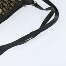 Christian Dior Trotter Canvas Shoulder Bag Navy Gold Auth 150748-7