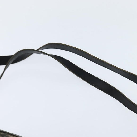 Christian Dior Trotter Canvas Shoulder Bag Navy Gold Auth 150748