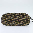 Christian Dior Trotter Canvas Shoulder Bag Navy Gold Auth 150748-9