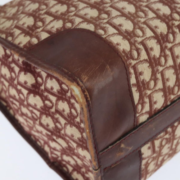 Christian Dior Trotter Canvas Boston Bag Red Silver Auth 150750