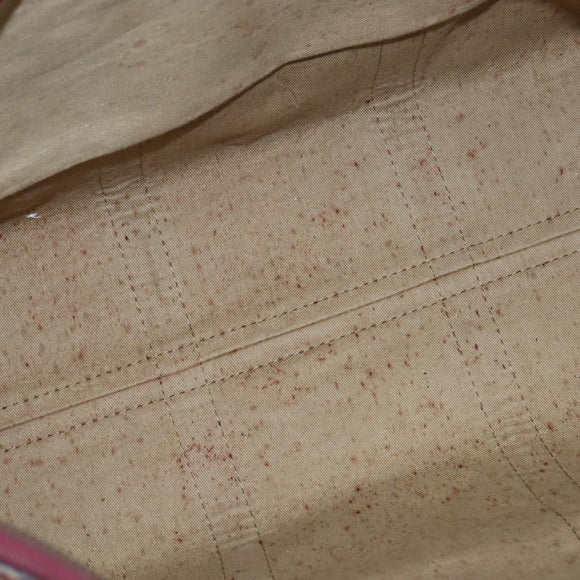 Christian Dior Trotter Canvas Boston Bag Red Silver Auth 150750