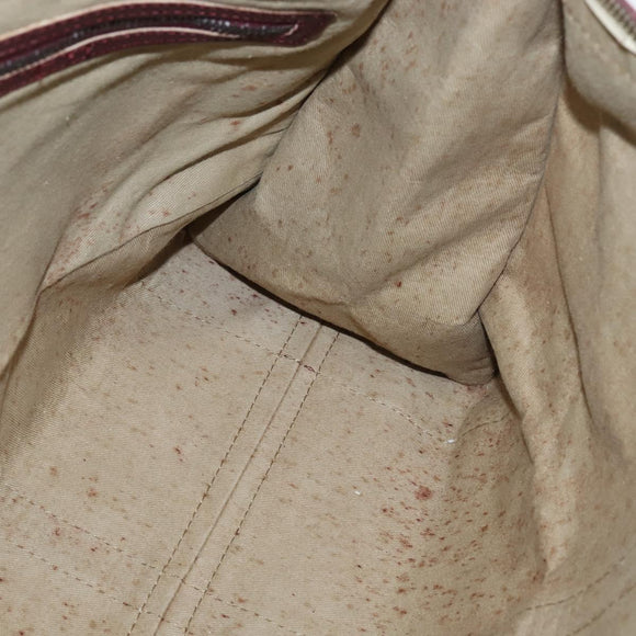 Christian Dior Trotter Canvas Boston Bag Red Silver Auth 150750