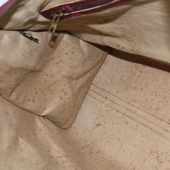 Christian Dior Trotter Canvas Boston Bag Red Silver Auth 150750