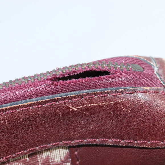 Christian Dior Trotter Canvas Boston Bag Red Silver Auth 150750