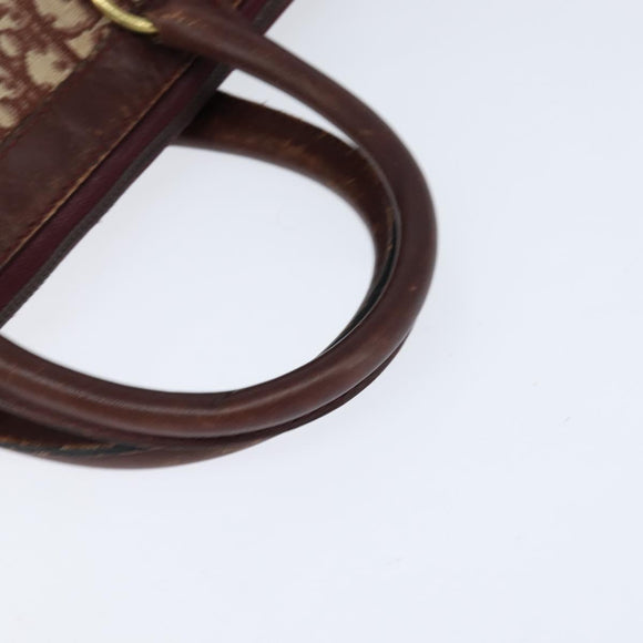 Christian Dior Trotter Canvas Boston Bag Red Silver Auth 150750