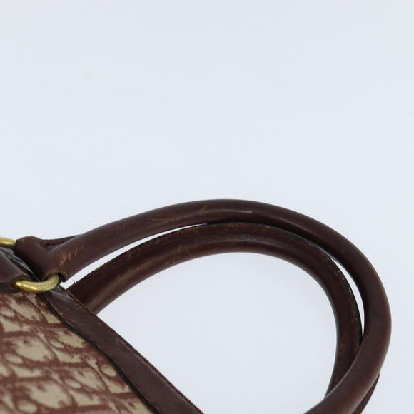 Christian Dior Trotter Canvas Boston Bag Red Silver Auth 150750