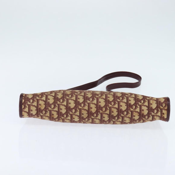 Christian Dior Trotter Canvas Shoulder Bag Red Gold Auth 150751