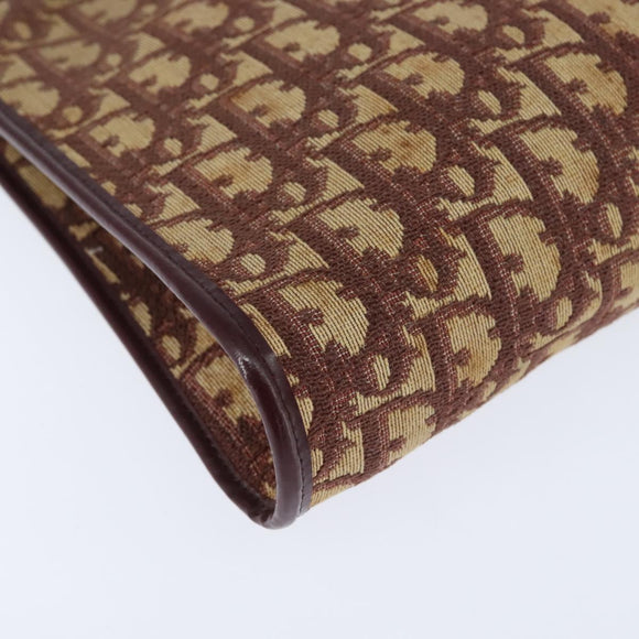 Christian Dior Trotter Canvas Shoulder Bag Red Gold Auth 150751