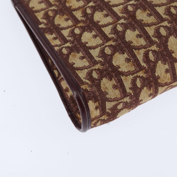 Christian Dior Trotter Canvas Shoulder Bag Red Gold Auth 150751