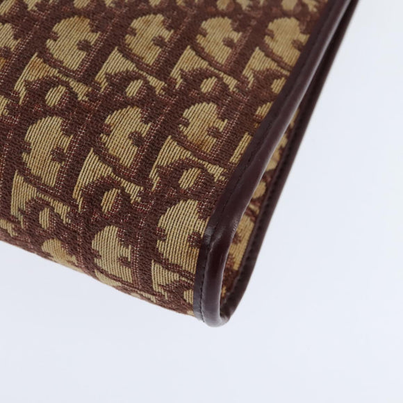 Christian Dior Trotter Canvas Shoulder Bag Red Gold Auth 150751