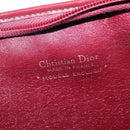 Christian Dior Trotter Canvas Shoulder Bag Red Gold Auth 150751-16