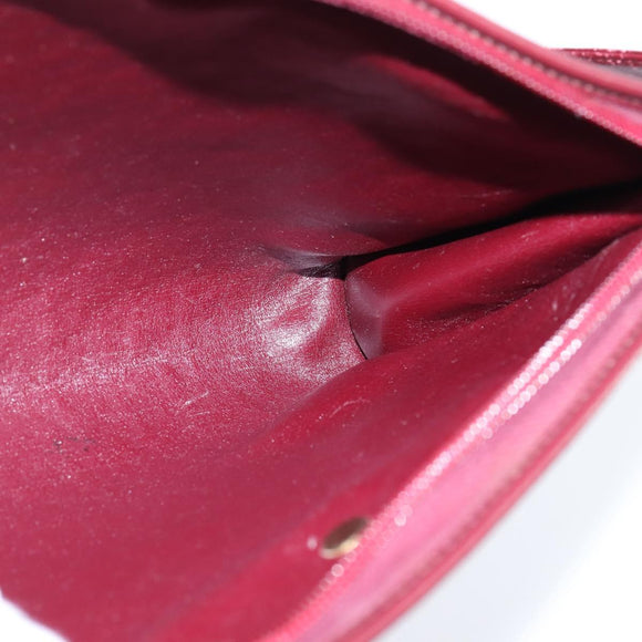 Christian Dior Trotter Canvas Shoulder Bag Red Gold Auth 150751