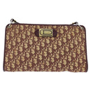 Christian Dior Trotter Canvas Shoulder Bag Red Gold Auth 150751-2