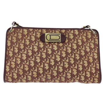 Christian Dior Trotter Canvas Shoulder Bag Red Gold Auth 150751 - 0