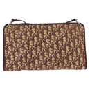 Christian Dior Trotter Canvas Shoulder Bag Red Gold Auth 150751-3