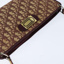 Christian Dior Trotter Canvas Shoulder Bag Red Gold Auth 150751-6