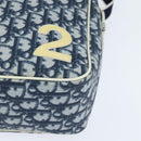 Christian Dior Trotter Canvas Shoulder Bag PVC Blue Silver Auth 150753-14