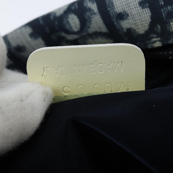 Christian Dior Trotter Canvas Shoulder Bag PVC Blue Silver Auth 150753