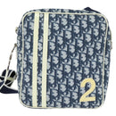 Christian Dior Trotter Canvas Shoulder Bag PVC Blue Silver Auth 150753-13