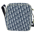 Christian Dior Trotter Canvas Shoulder Bag PVC Blue Silver Auth 150753-2