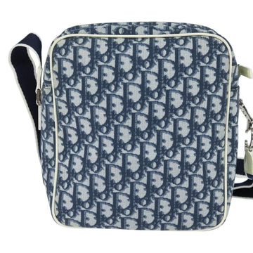 Christian Dior Trotter Canvas Shoulder Bag PVC Blue Silver Auth 150753 - 0